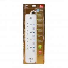 Jc 4 Way Uk Extension Socket+Usb