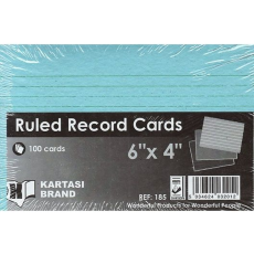 Hh-Kpl Ruled Record Cards 6*4...